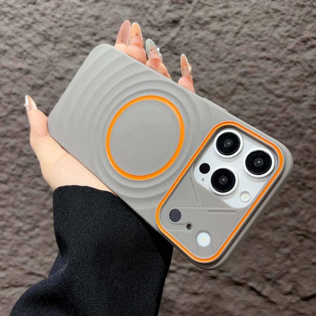 Funda de Lujo para iPhone 17 16 15 14 Plus 13 12 Pro Max con Diseño de Ondas de Agua y Efecto Goteo, Original, Mate, Antigolpes