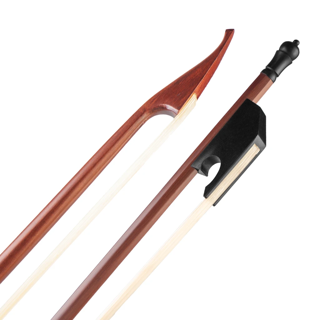 Baroque Fiddle Bow 4/4 Size Violin Bow Round Stick Arch Ebony Frog White Horsehair Well Balanced Musical Instrument Accessories