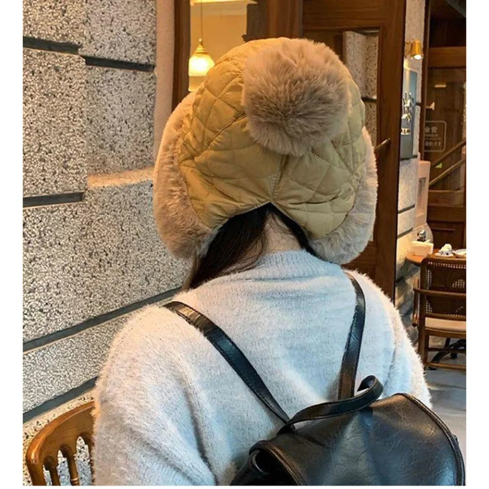 Warm Winter Warm Hat Plush Thicken Windproof Ear Protection Cap Outdoor Cold Proof Pullover Hat For Women