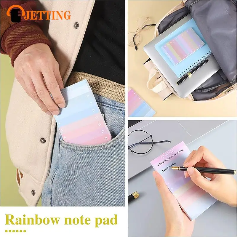 60sheets Rainbow Color To Do List Notepad Memo Writing Pad Daily Reminder Planner Notebook List Planning for Home Office School