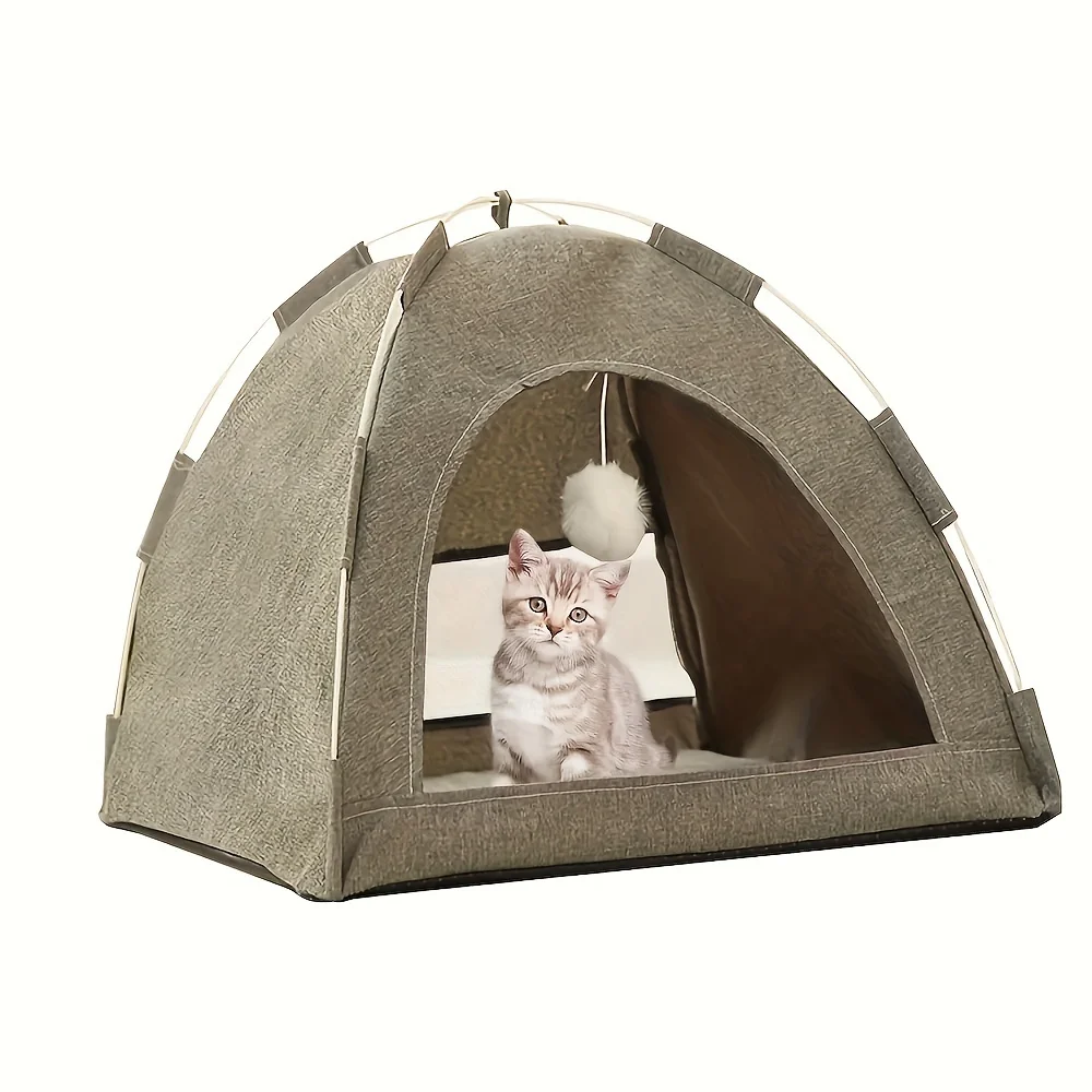 Portable Cat Tent House Removable Cat Bed Summer Pet Cat Dog Deep Sleeping Teepee Cozy Camping Pet Sun Shelter Kitten Supplies