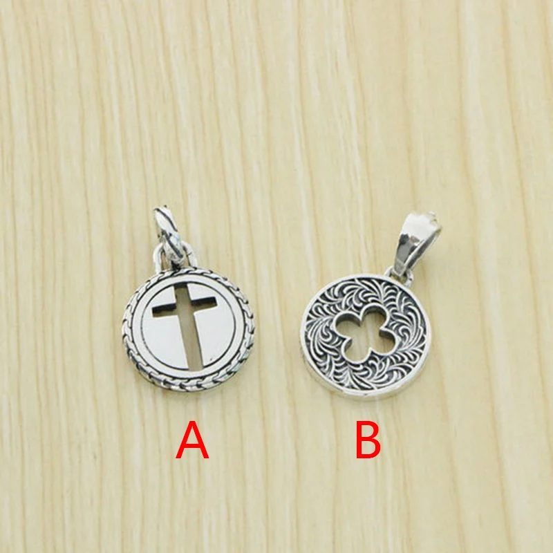 S925 Sterling Silver Pendant Punk Jewelry Personalized Cross Flower Four Leaf Flower Romantic Pendant Fashion Trend Jewelry