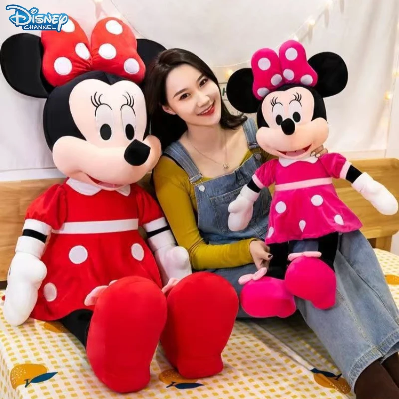 

Плюшевая игрушка Минни Маус, конкурент Микки Диснея, большой размер 35-75 см, мультяшный аниме-стиль, мягкая и удобная кукла, подарок для детей