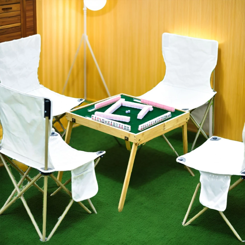 

Mahjong Table Family Table Games Portable Travel Mahjong Table Foldable Table with Chinese Mahjong Tiles Set for Home Party