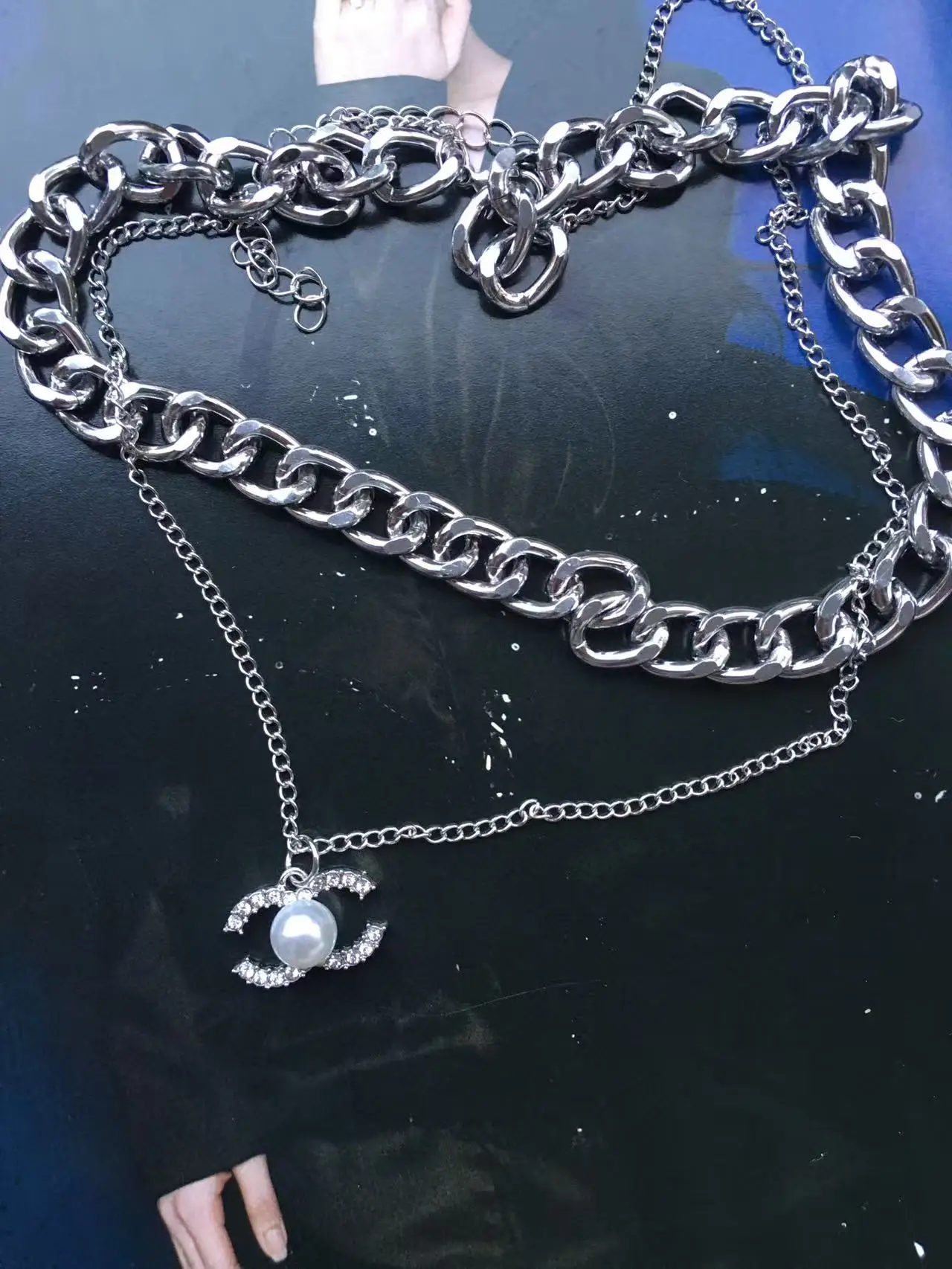 COOL | Luxury simple design sense 38,40cm double chain pendant necklaces necklaces female metal thick chain necklace 2025 new