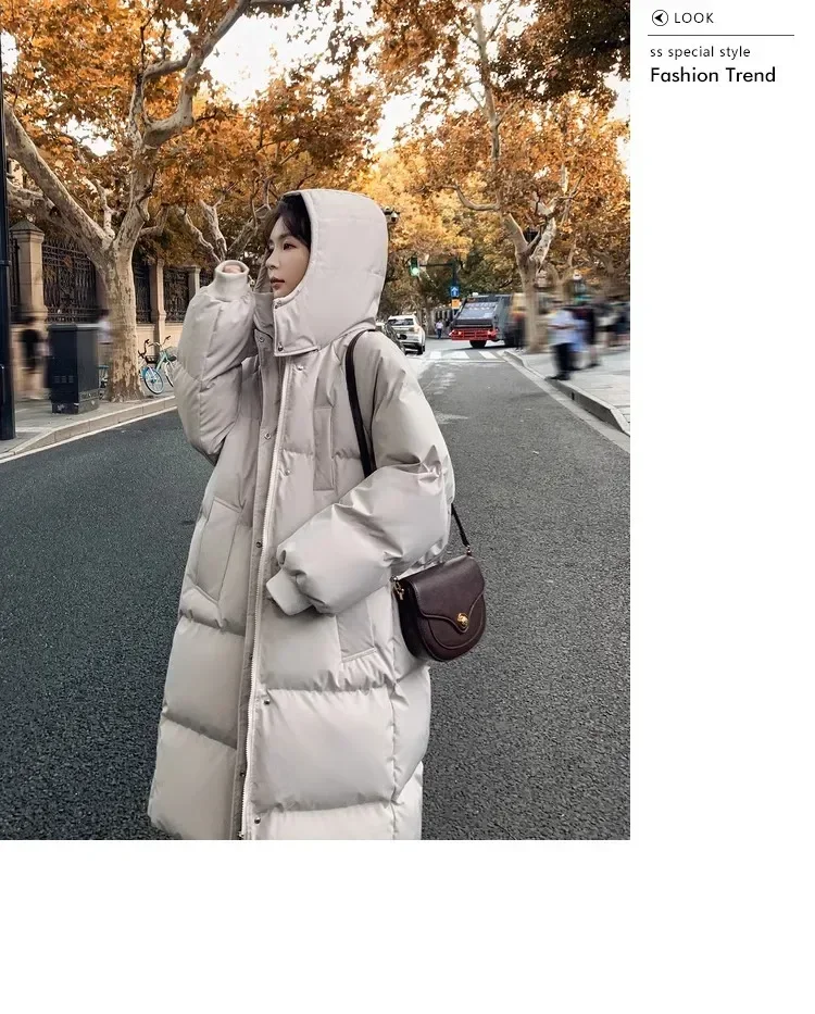 zjaiss 2026 Winter New Down Coats Long-style Cotton Dress Korean Version Large Size Korean Fashion Jackets Heat Parka Feminina