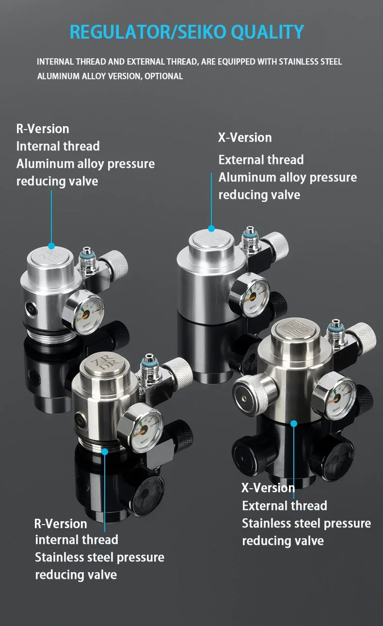 ZRDR حوض السمك CO2 نظام المولد عدة خزان الأسماك النباتات المائية ثاني أكسيد الكربون الصلب اسطوانة المواد الخام مولد رد فعل