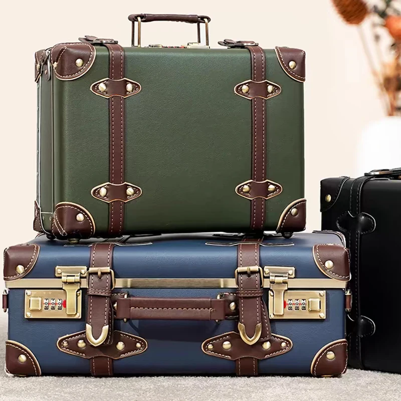 

Retro hand luggage 16 inch 20 × 30 × 40 aluminum frame travel suitcases 20" password suitcase 12" luggage carrier cosmetic case