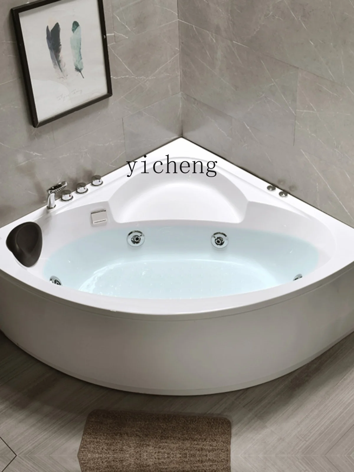 XL Double Fan Triangle Intelligent Constant Temperature Surfing Massage Household Acrylic Bathtub