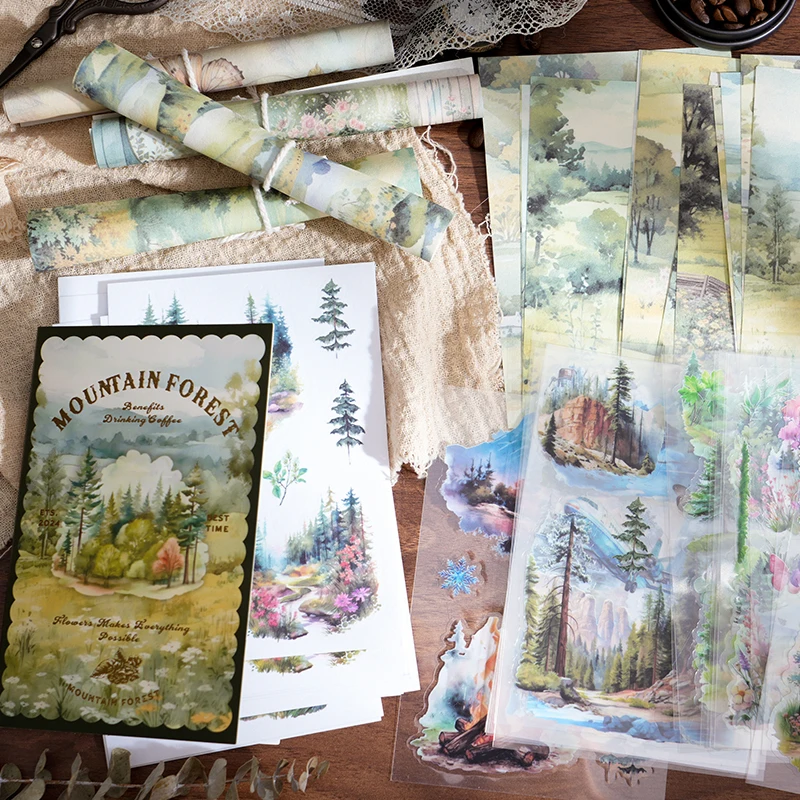 54 pz/pacco Piante Fiori Scrapbooking Materiale Set Adesivo Estetico Washi Tape Planner Decorazione per Spazzatura Ufficiale Forniture