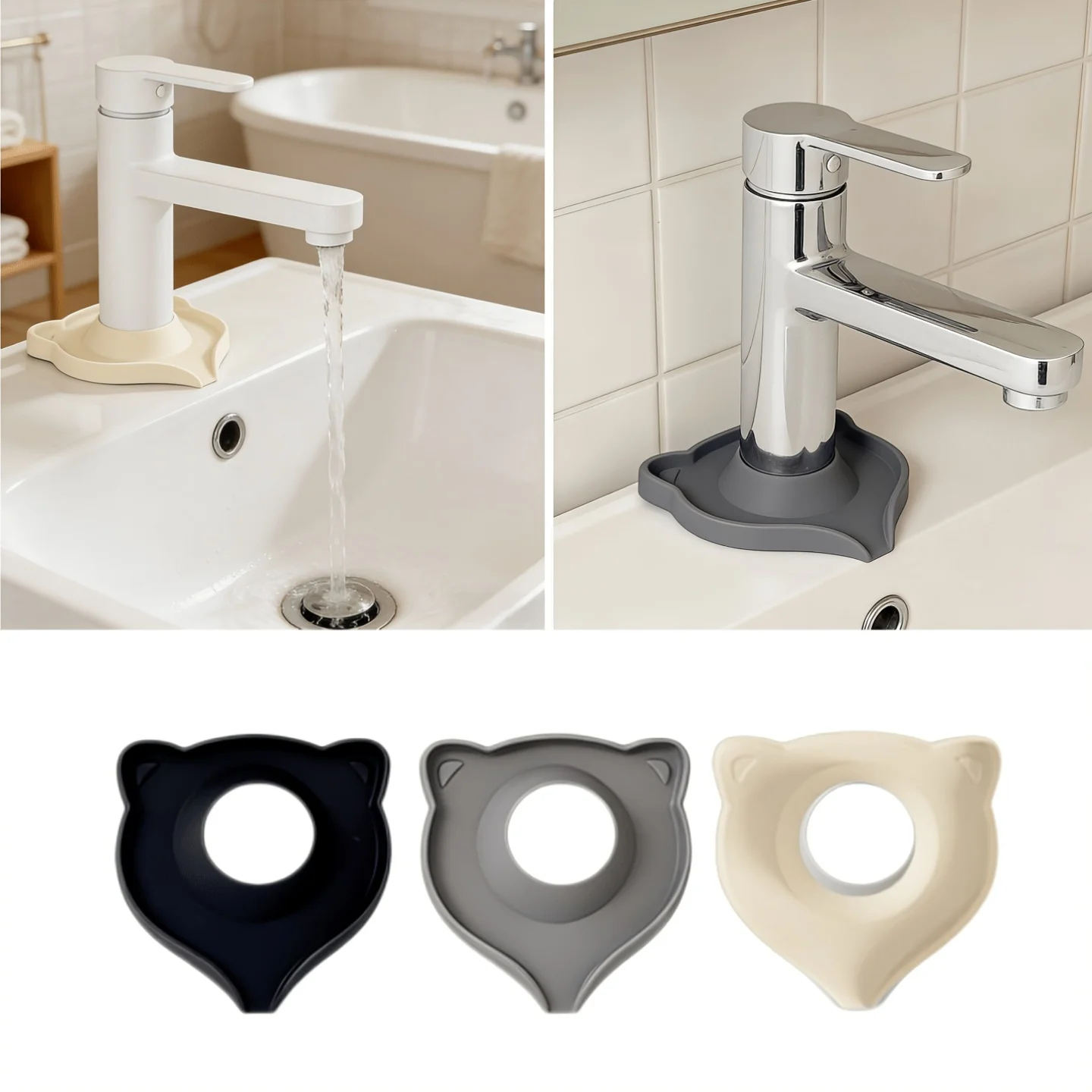 Silicone Faucet Base Splash Proof Gasket, Waterproof Splash Proof Sealing Gasket, Suitable for Kitchen and Bathroom Use