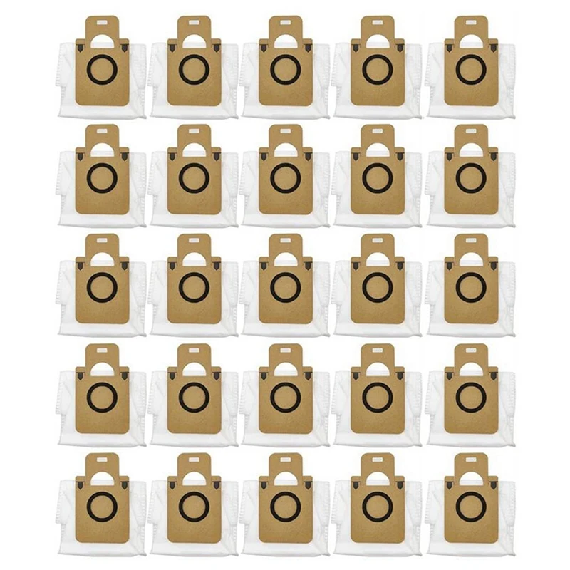 25ชิ้นอุปกรณ์เสริมถุงหูรูดถุงดูดฝุ่นถุงใส่ขยะอะไหล่สำหรับหุ่นยนต์ดูดฝุ่น Dreame Bot D10 PLUS