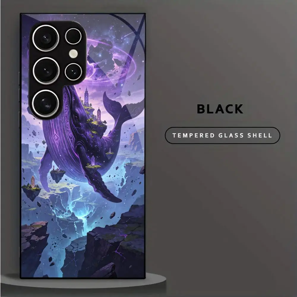 Cosmic Purple Giant Sky Whale print Phone Case Shockproof Protective Cover For Samsung Galaxy S26 25 24 23 22Ultra 5G FE