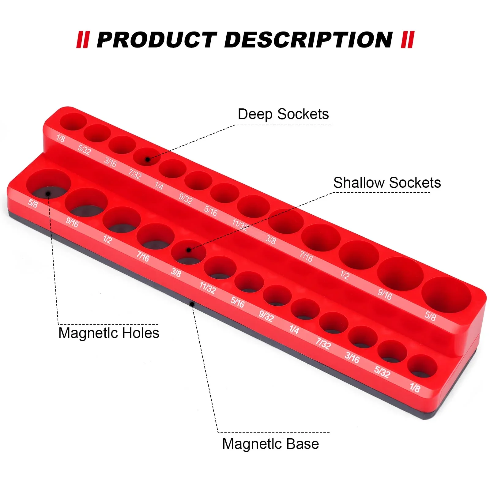 Magnets teckdose Organizer | 3-teiliges Set Steckdosen halter Kit | 1/2,3/8 & 1/4 "Laufwerk | hält 68 Steckdosen | profession eller Werkzeug organisator