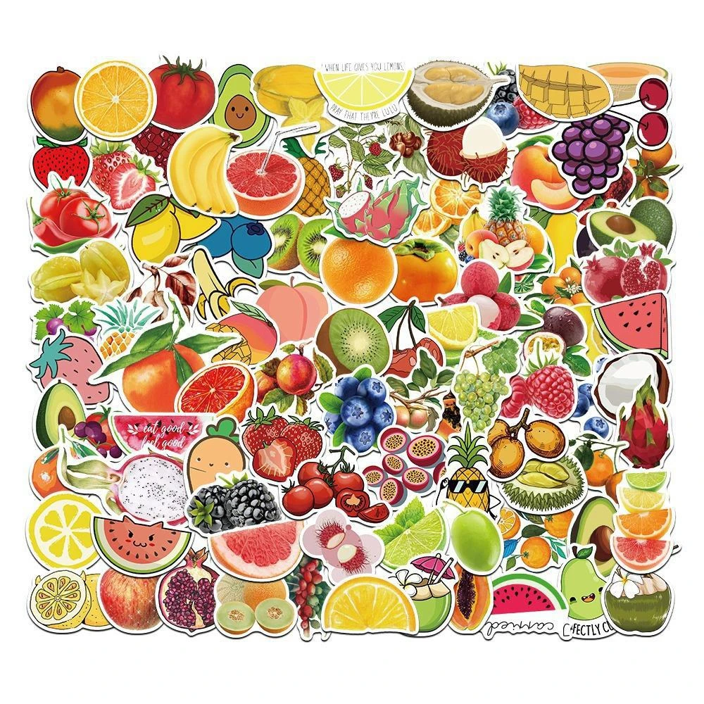10/30/50pcs Cartoon Fruit Collection Waterproof graffiti Stickers Phone Laptop Car Case Freezer Luggage Wall  Sticker ﻿