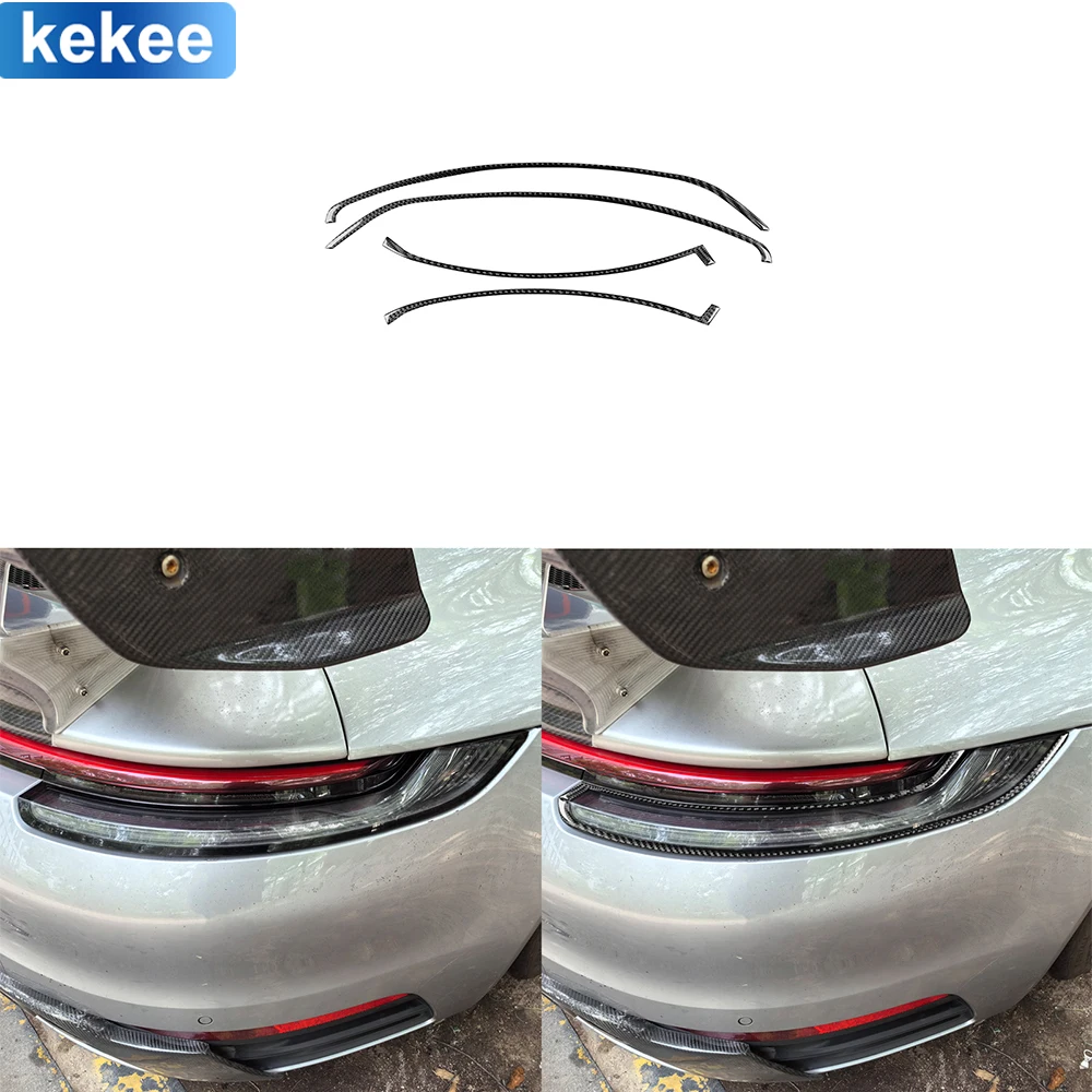 

Для Porsche 911 992 2019 2020-2023 внутренняя отделка из настоящего мягкого углеродного волокна задняя фотоотделка полоса отделка Аксессуары для украшения автомобиля