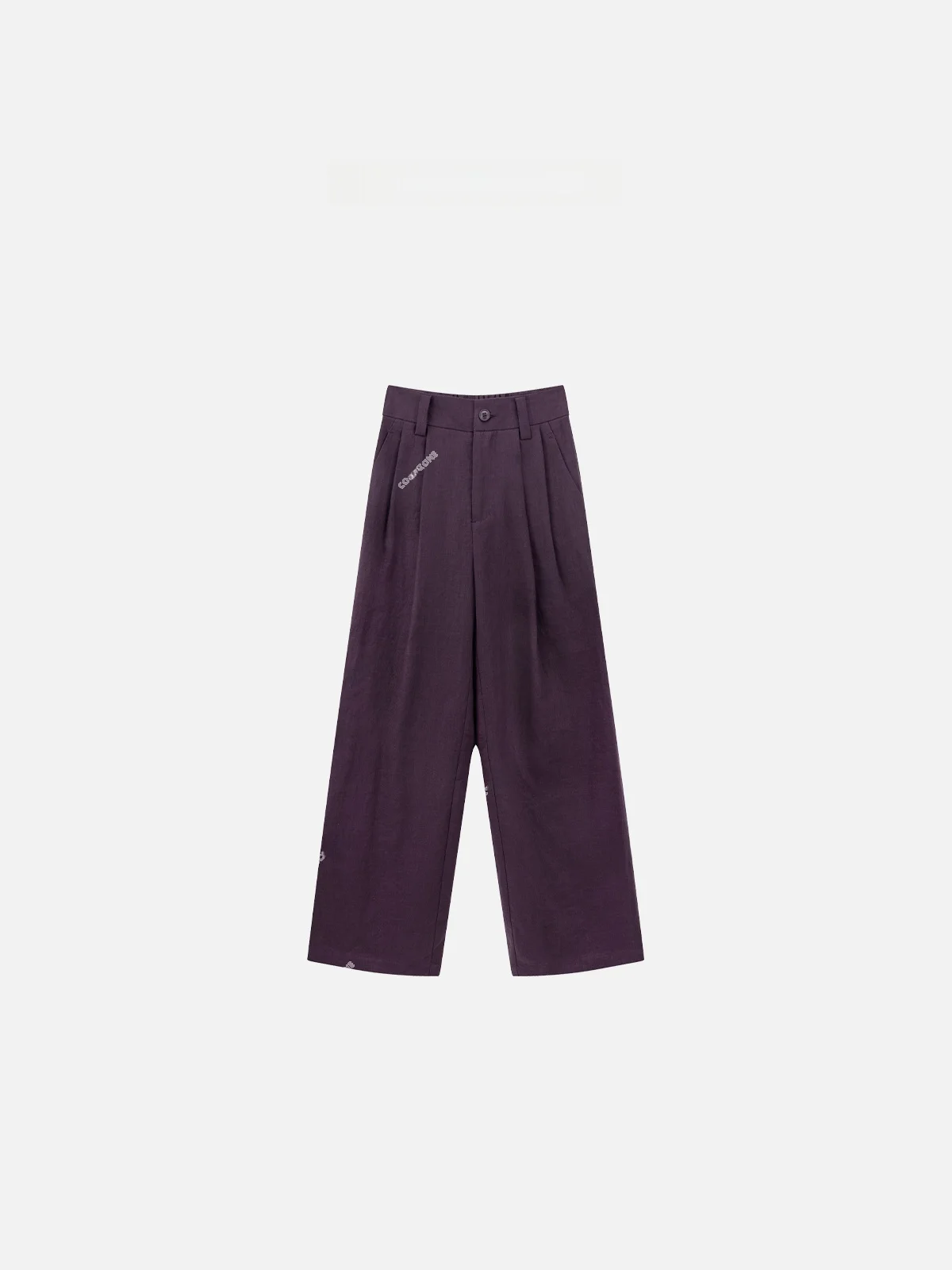 

Chic Purple Linen Straight Leg Casual Pants Elastic Waist Versatile Comfortable Women's Premium Quali Long Trousers