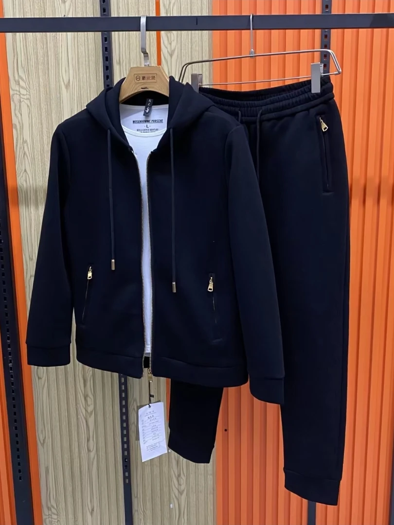 

Осенний новый мужской повседневный спортивный костюм-двойка: удобный и модный комплект из худи с длинным рукавом и брюк для молодежи
