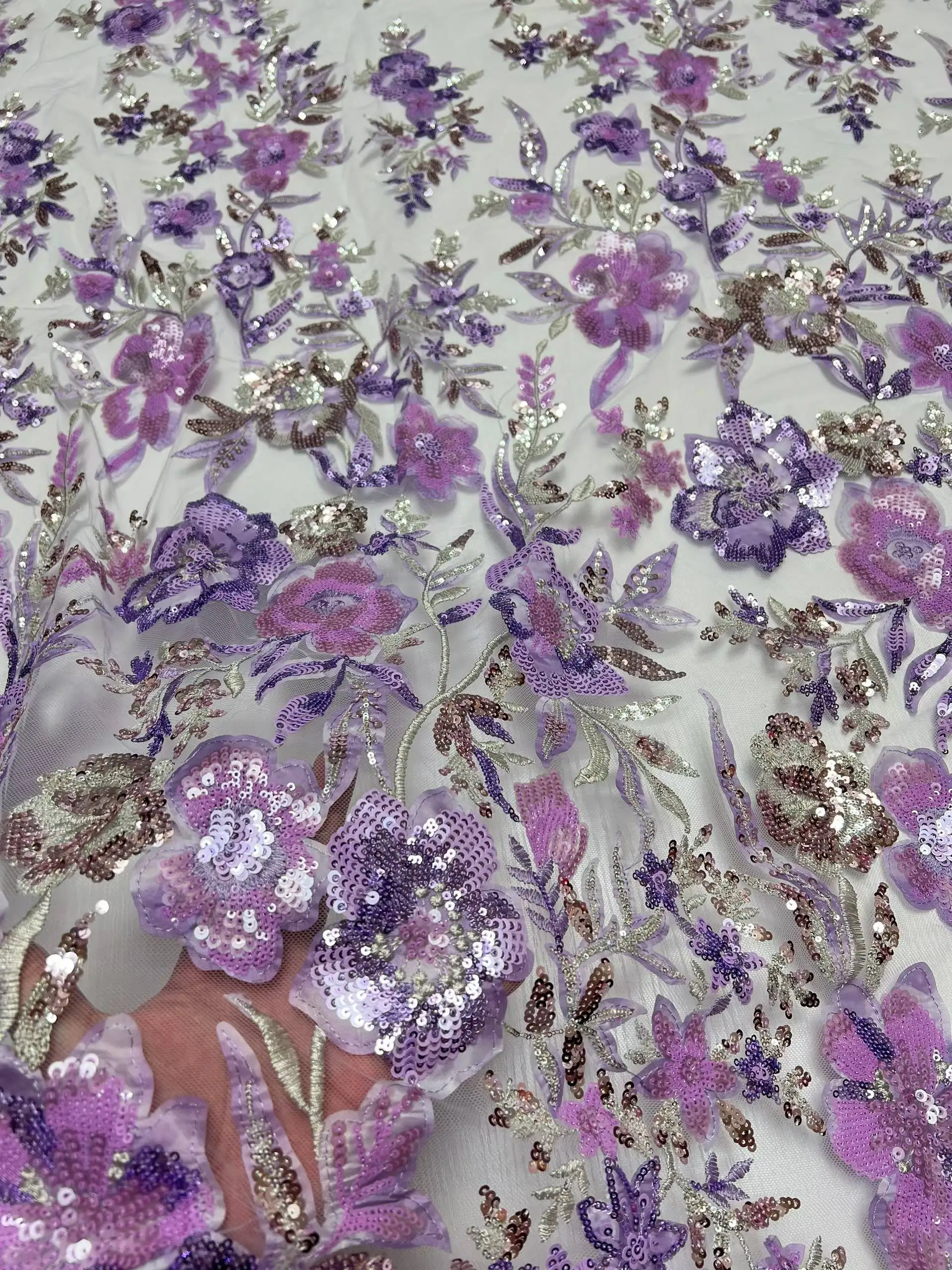

Luxury African Sequins Lace Fabric High Quality 2026 3d Embroidery Sequins French Tulle Laces 5 Yards for Nigerian Wedding Dress
