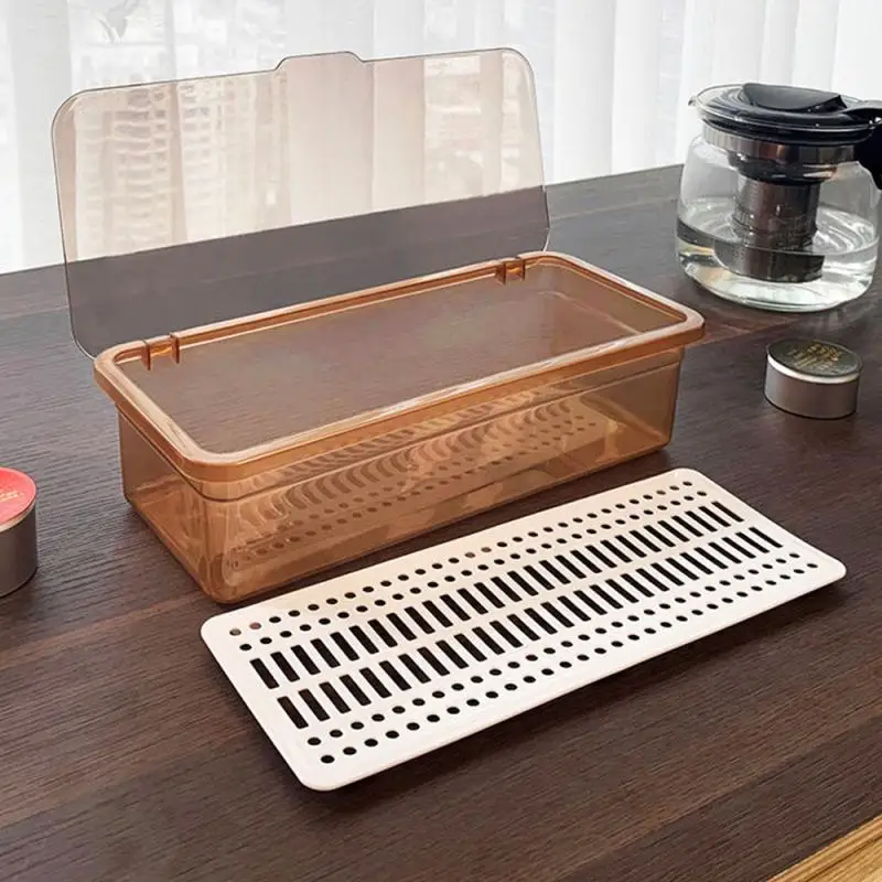 Box Cutlery Organizer Storage Kitchen Desktop Kitchen For With Tray Tea Kitchen Drain Set Lid Home Storage Boxes