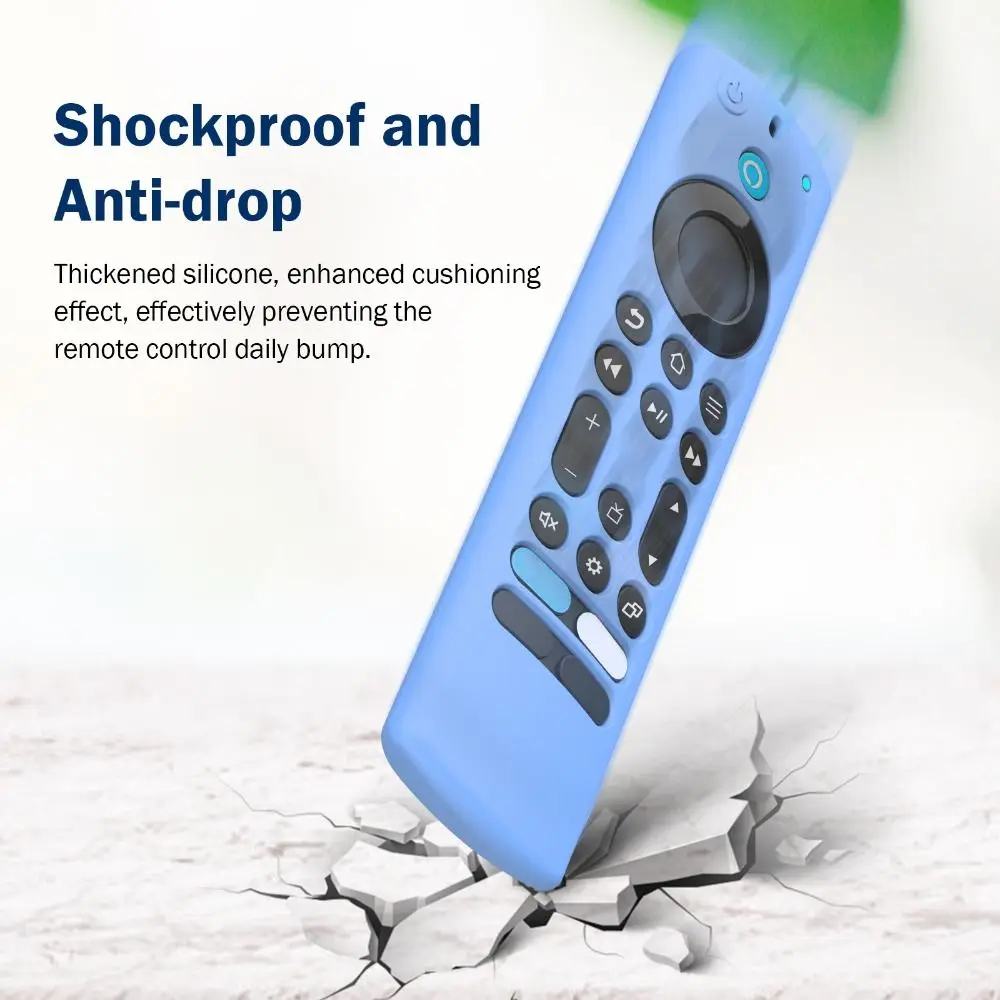 Shookproof Remote Control Case with Lanyard Silicone Waterproof Case Durable Dirt-resistant for Alexa Voice Fire TV Stick 4K 2nd