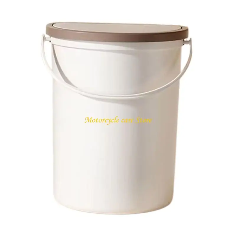 U75F Plastic Wall Mounted Garbage Bin Hanging Trash Container With Lid For Trailer Motorhome Boat Caravans Camping 10 Liter