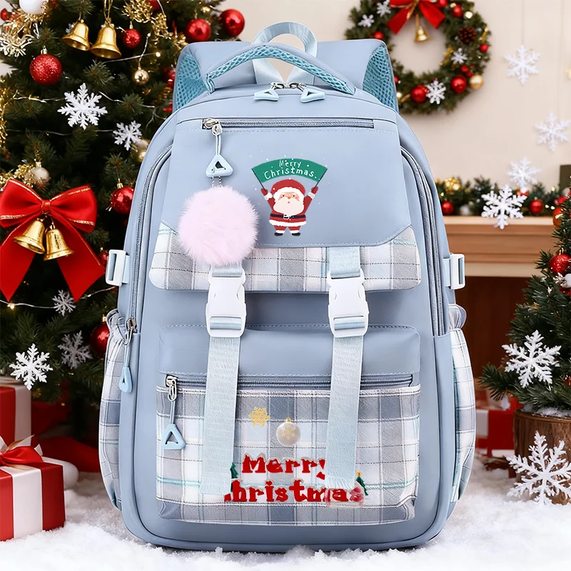 

Рождественский клетчатый новый модель рюкзака, большая вместительная сумка для компьютера, школьная сумка для студентов колледжа, дизайн для хранения на двойное плечо