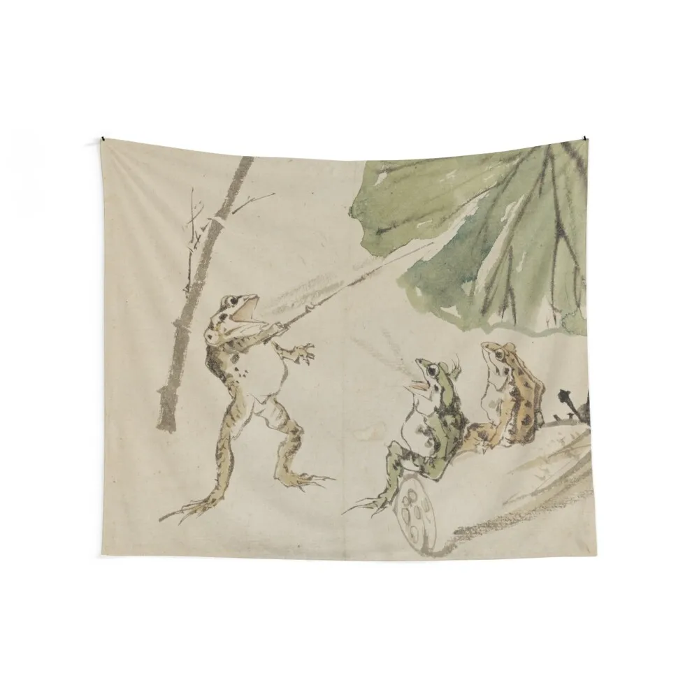 Frog School - Kawanabe Kyosai Tapestry Decoration Home Decorations For Your Bedroom Anime Decor Tapestry