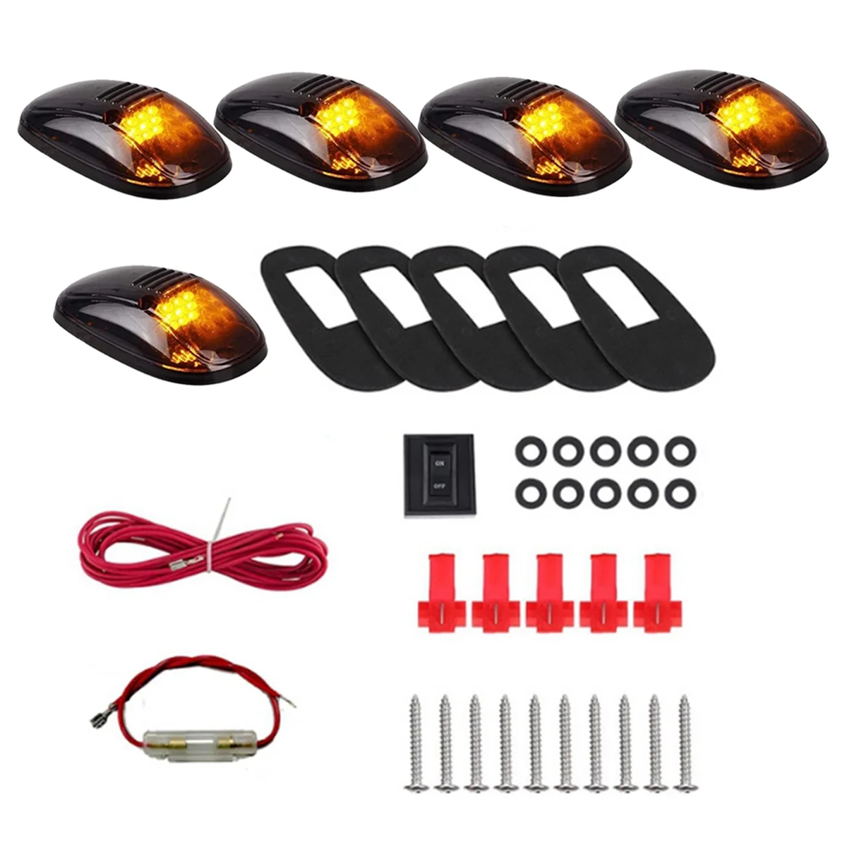 

9 LED Car Cab Roof Marker Lights For Truck SUV LED DC 12V Black Smoked Lens Amber Lamp Car External Lights