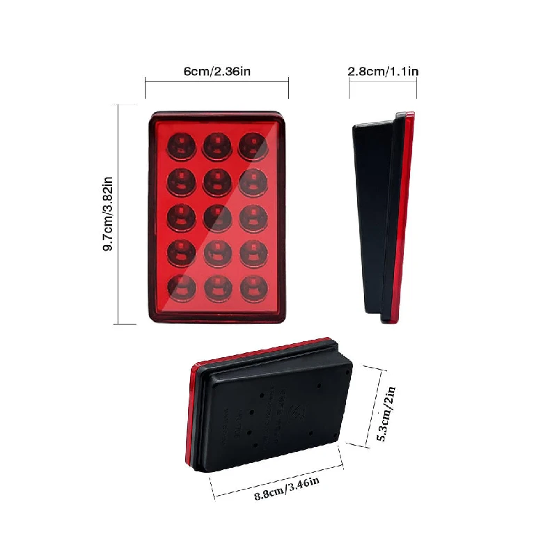 12V Car F1 Style LED Brake Indicator Light 15LED Automatic Flash Warning Light Safety Signal Light General Motors Parts