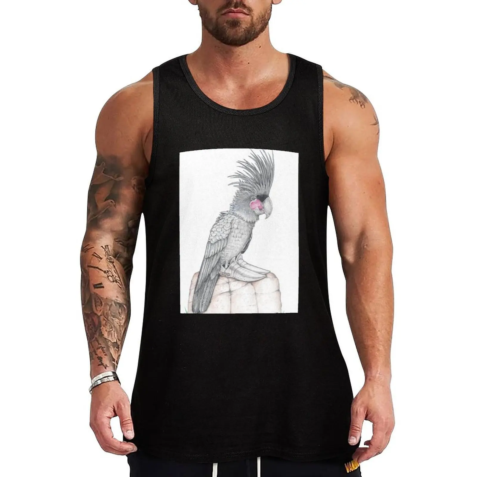 Palm Cockatoo in Knight shoes Tank Top Athletic Cut Tank Top Gym Workout Sleeveless Shirt