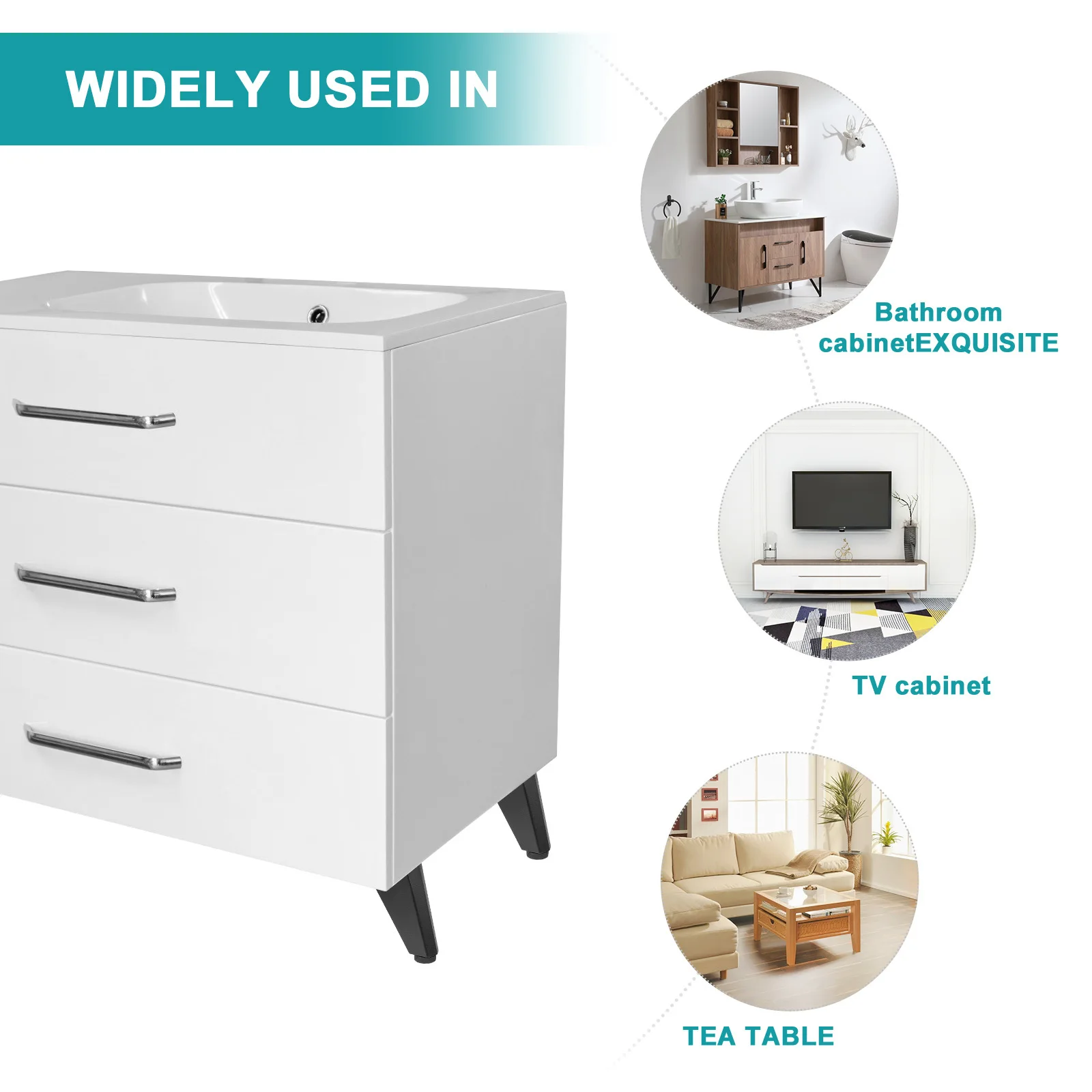 Pernas de liga de alumínio, 4 unidades, suporte para móveis pesados, para armário, banheiro, mesa de chá, sofá, design leve