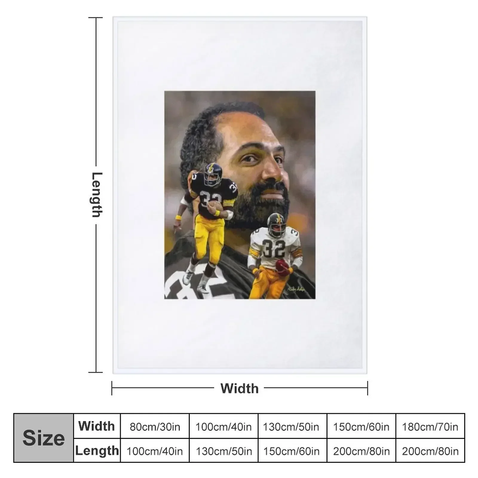 Franco Harris Love Football Throw Blanket Cute Plaid bed plaid funny gift Flannel Plaid on the sofa Decorative Sofas Blankets