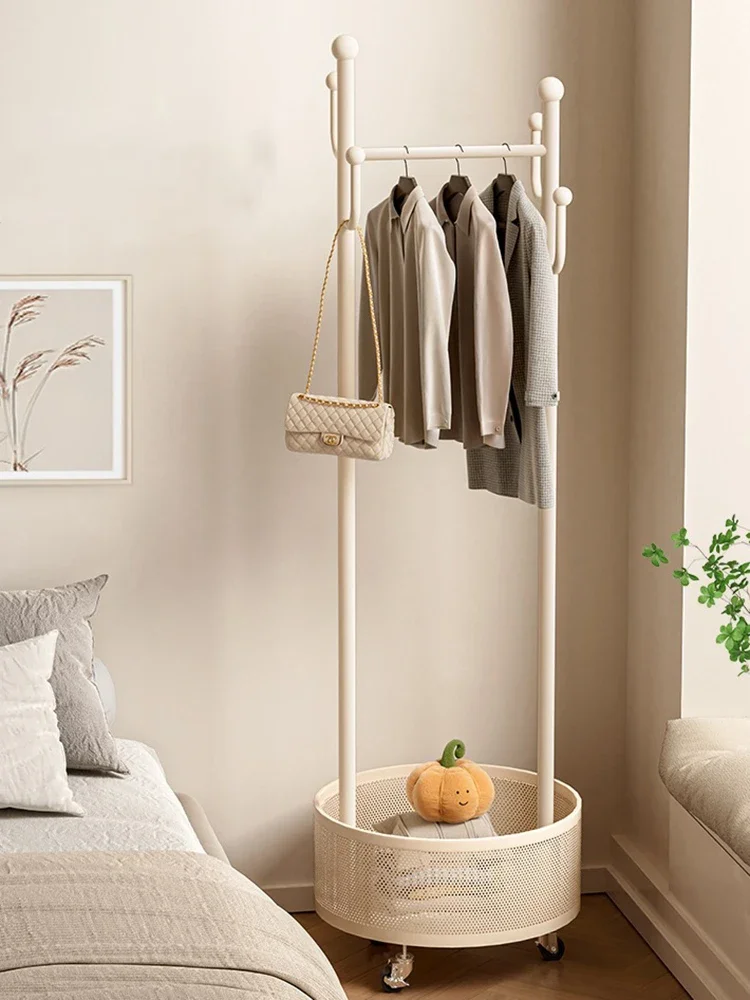 Clothes Hanger Standing Movable Portable Clothes Hanger Storage Organizer Coat Rack Floor Headboards Hanging Clothing Bedroom