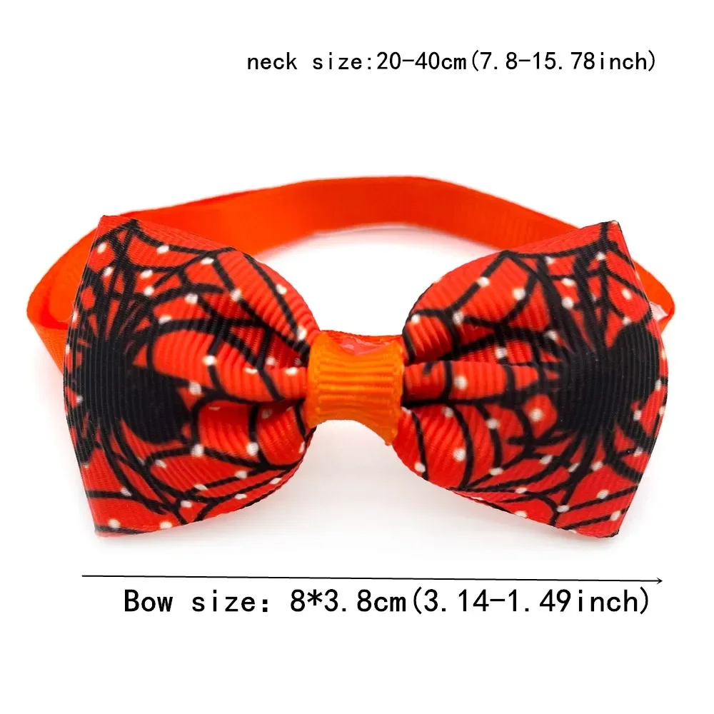 50 Pcs Halloween Style Dog Bow Tie Pumpkin Bat Skull Style Dog Grooming Accessories Small Dog Bow Tie Holiday Grooming Product