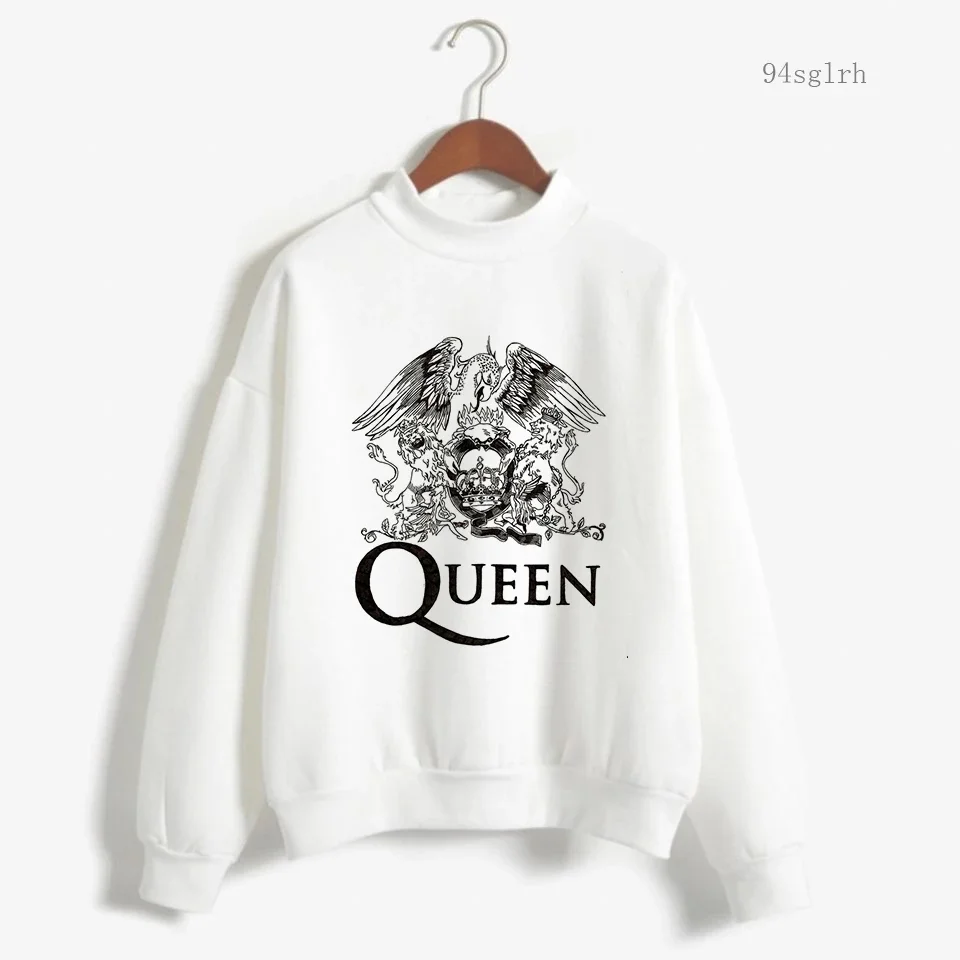 Freddie Mercury Hoodie Women Long Sleeve Pullover Kawaii Queen Band Cartoon Graphic Sweatshirt Harajuku Casual Streetwear Female