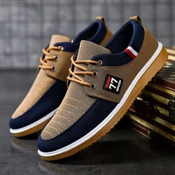 Men's Canvas Shoes Lightweight Sports Shoes Casual Mesh Breathable Vulcanized Shoes Classic Fashion Lace Up Work Shoes 2023