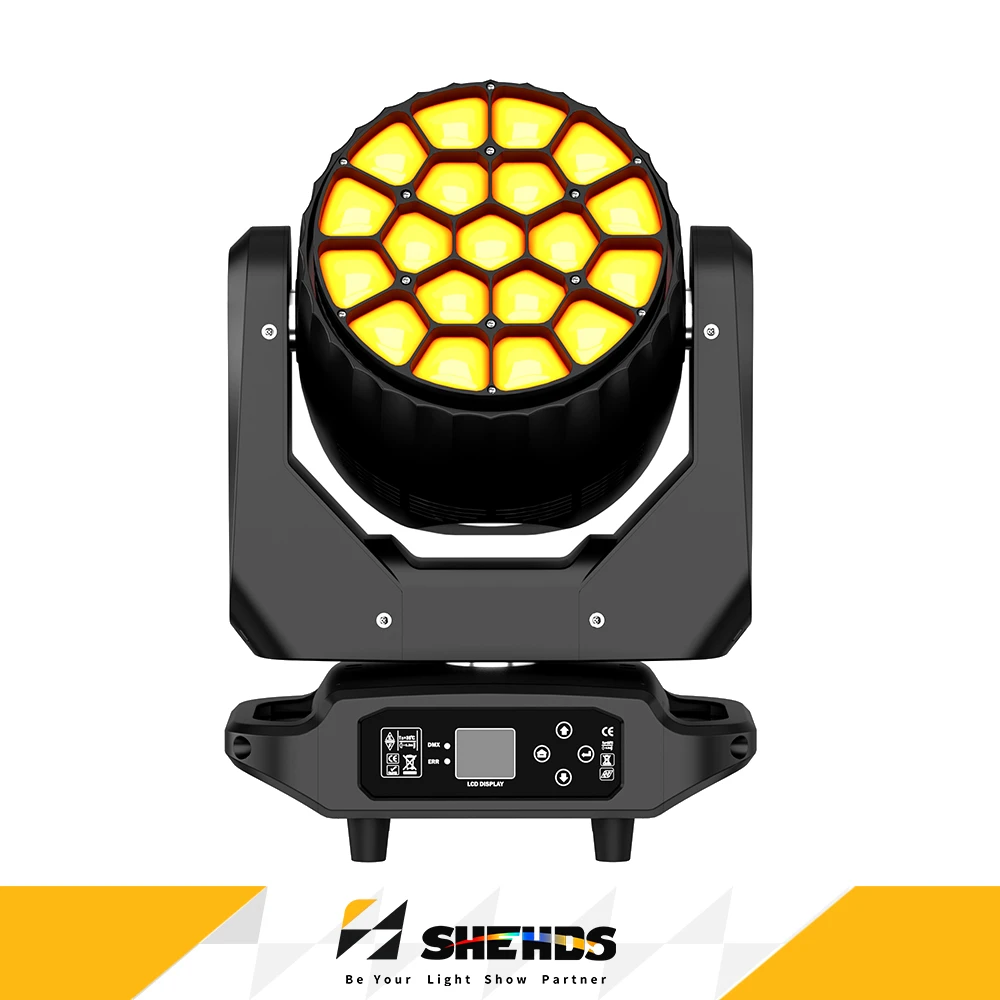 JMS WEBB Zoom 19x20 واط عيون النحل الكبيرة شعاع وغسل إضاءة الرأس المتحركة لـ DJ Dance Wedding Bar معدات مسرح الحفلات الموسيقية #1