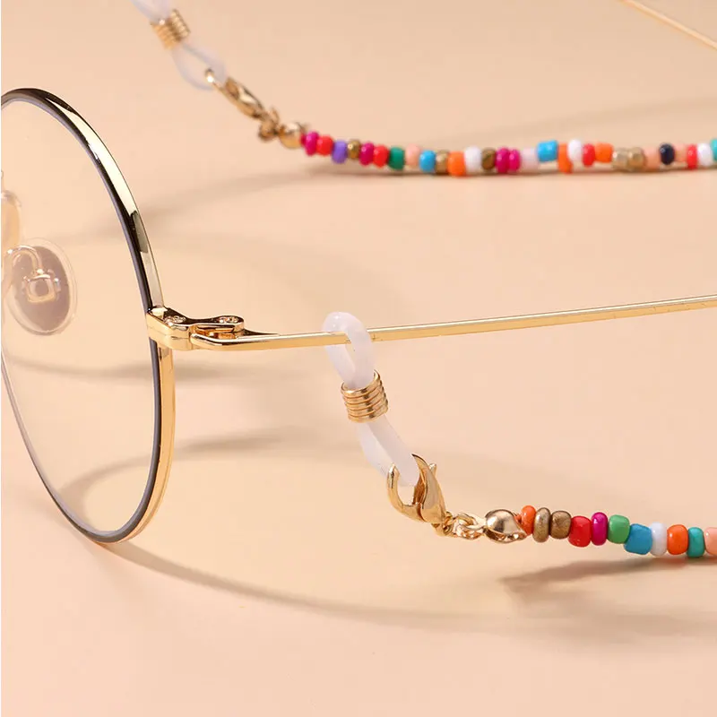 Lanière de sangle perlée colorée pour lunettes pour femmes, sangle de retenue de lunettes réglable, masque non ald, JOGlasses, nouveau