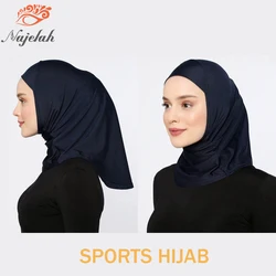 Muslim Modal Blue SPORT Hijab Abaya Hijabs For Woman Abayas Jersey Head Scarf Islamic Dress Women Turbans Instant Satin Turban