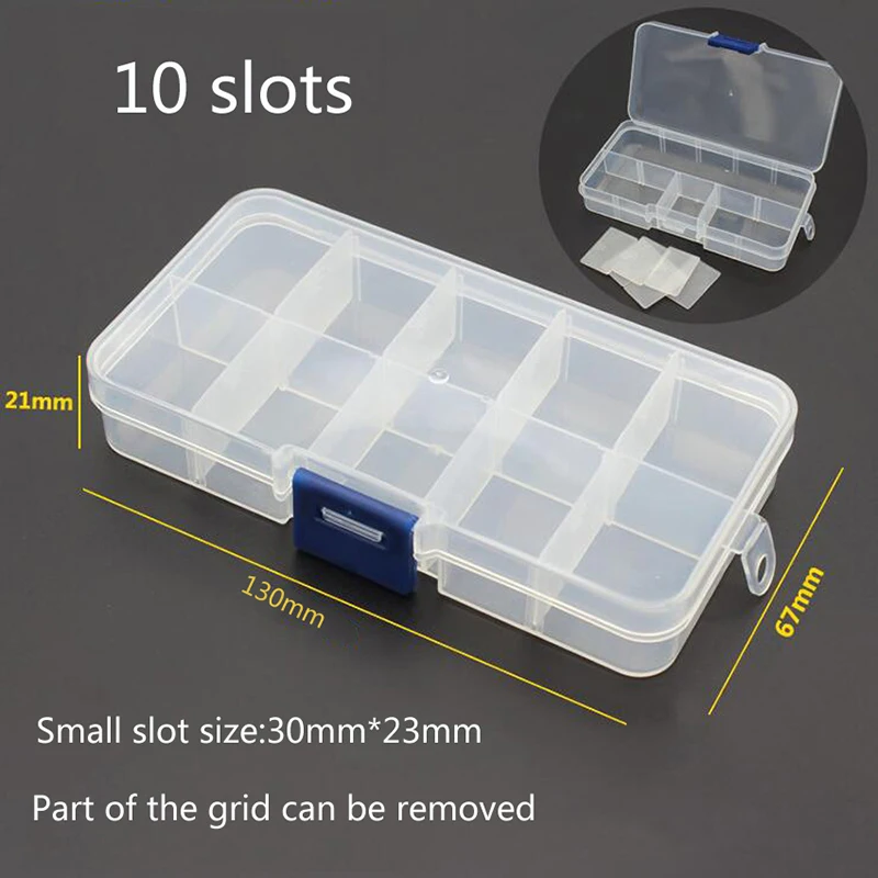 10 Grids Plastic Box Container Screw Holder Practical Compartment Jewelry Earring Display Case Organizer Beads Storage Boxes