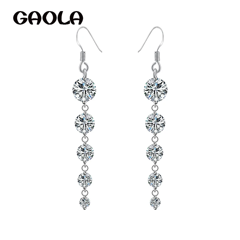 GAOLA New Arrival Latest Design Fantasy Colorful Star Flower AAA Zircon Dangle Earrings GLE0353B