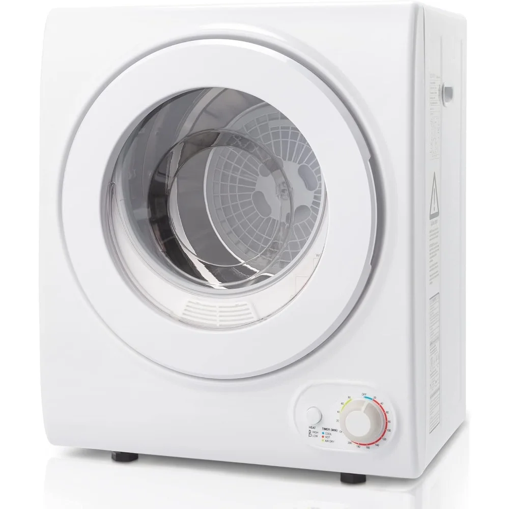 110V Portable Clothes Dryer, High End Laundry Front Load Tumble Dryer Machine with Stainless Steel Tub & Simple Control Knob