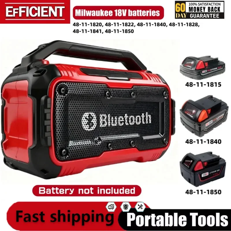 

For Milwaukee 18V Battery Wireless Bluetooth Subwoofer Stereo Surround Speaker for Parties And Outdoor Use Compatible with