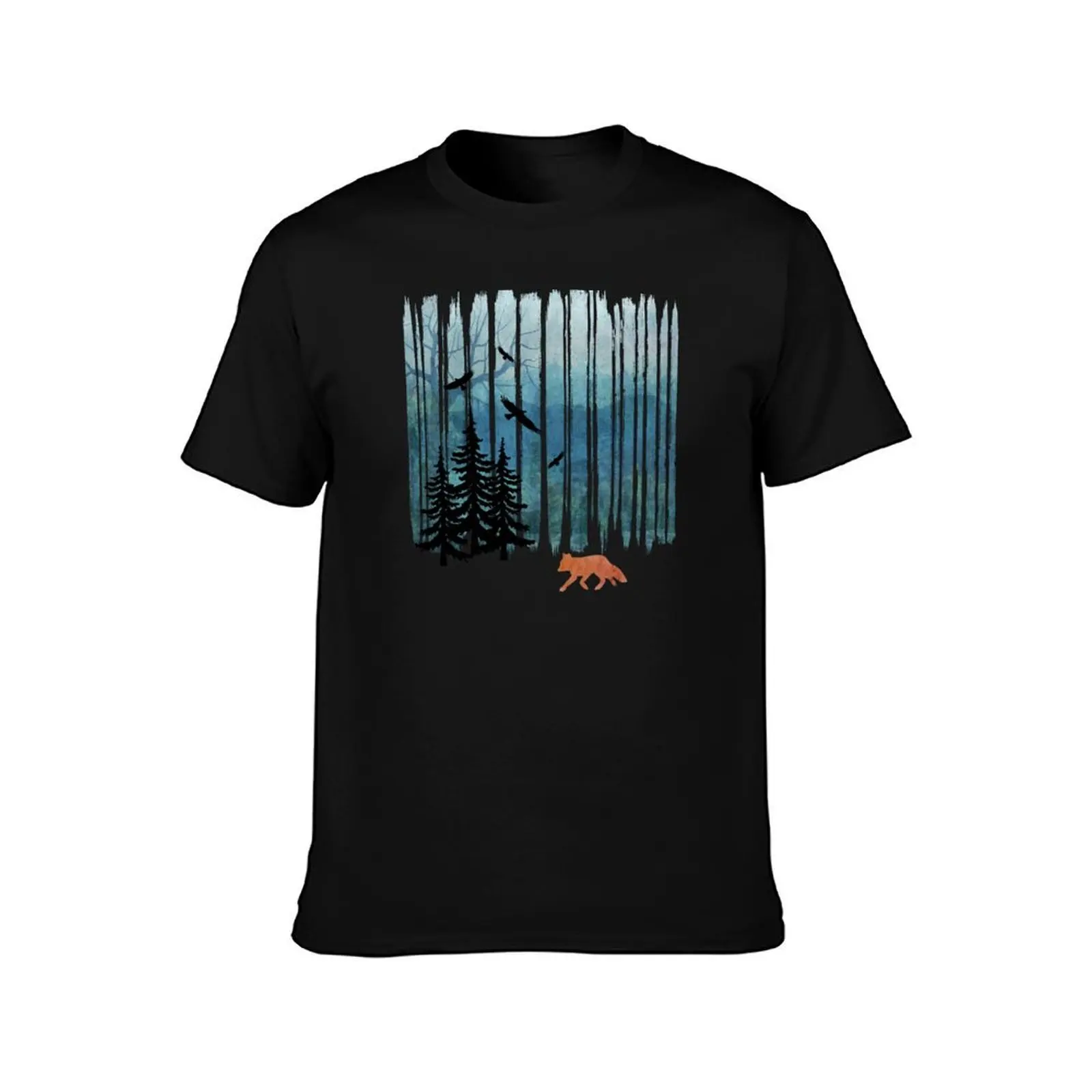 Misty Forest Fox - Brush Strokes T-Shirt Holiday All Match T-Shirt