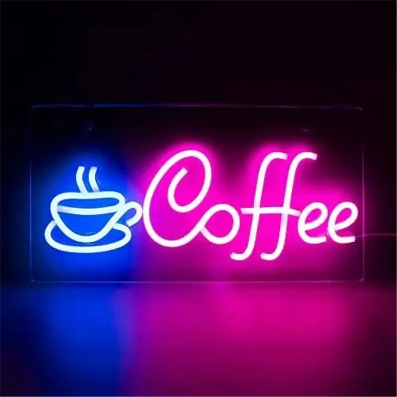 Coffee Neon Wall Sign Coffee Bar Wall Art Sign Neon Light Indoor Shop Cafe Restaurant Houtel Decorative Lamp for Night Light