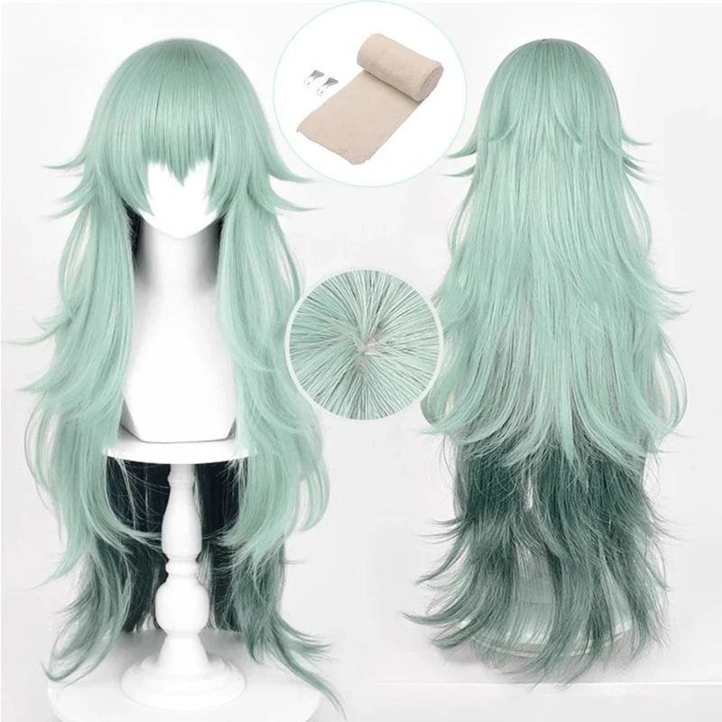 

Anime Takatsuki Sen Cosplay Wig Long Green Gradient Curly Hair Heat Resistant Hair Woman Wigs Halloween Party