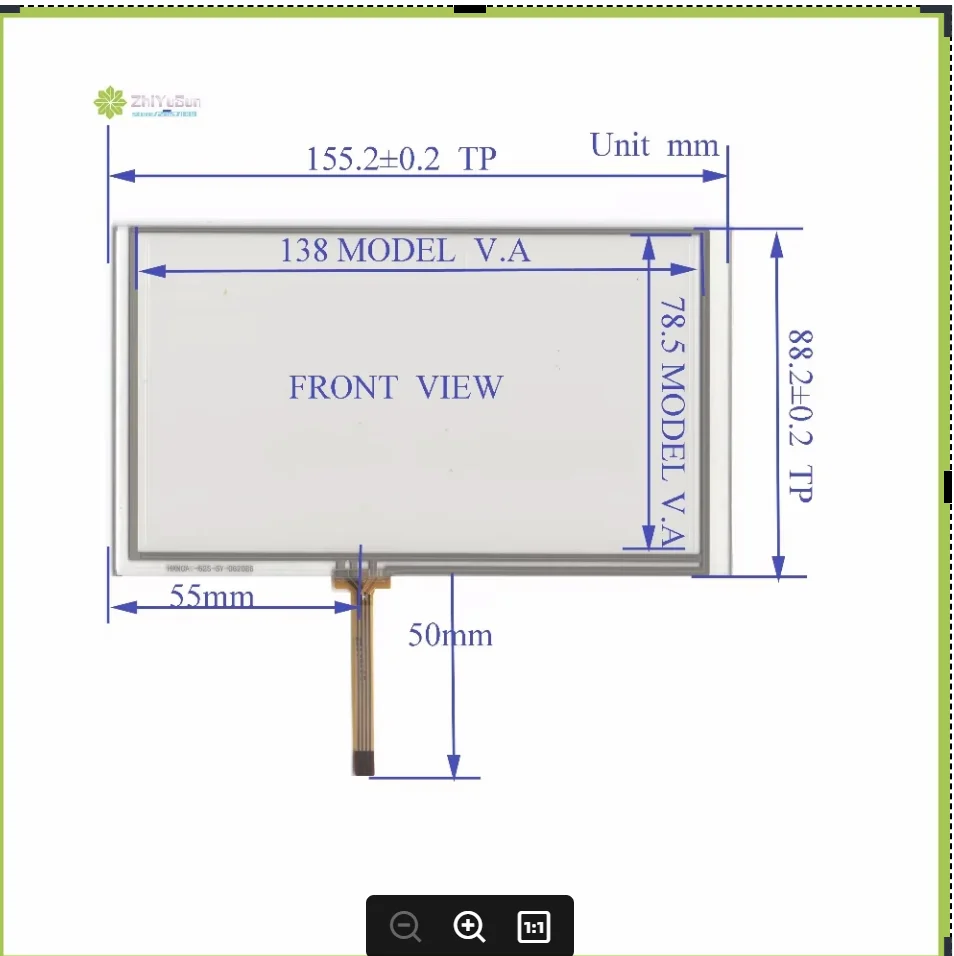 062086 155mm*88mm 6.2inch 4 lins Resistance Touch Screen glass touchsensor 155*88touchglass digitizer GLASS  this is compatible