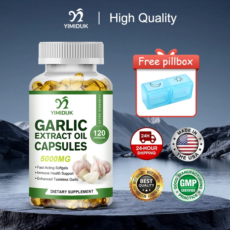 Suplemento de aceite de extracto de ajo de alta resistencia, para la salud y la circulación del corazón, propiedades antioxidantes, salud inmunológica, mujeres y hombres