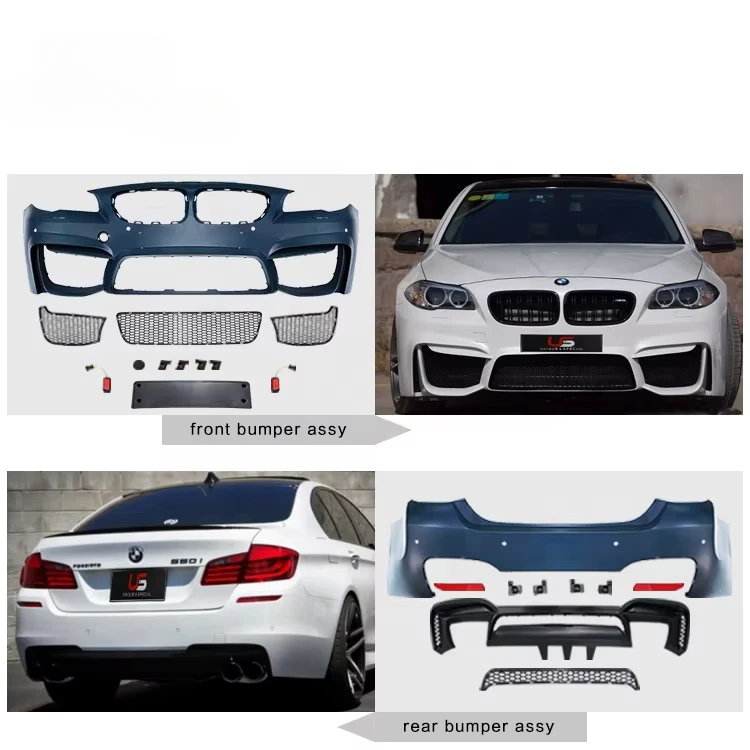 Auto Parts Body Kit for 12-17 F10 /18  Upgard  to M4 Front and Rear Bumper with Grille bodykits Side Skirts Hood Fender